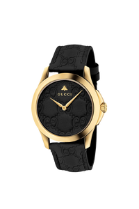 Gucci G Timeless Gold Plated Leather Watch