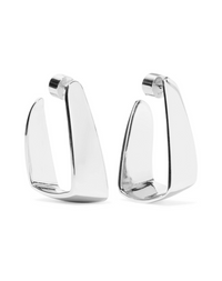 Annie Costello Brown Circle Scroll Silver Hoop Earrings