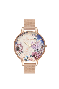 Olivia Burton Glasshouse Rose Gold Plated Mesh Ladies Watch