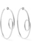 Annie Costello Brown Circle Scroll Silver Hoop Earrings