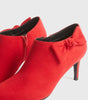 Red Suedette Bow Heeled Shoe Boots